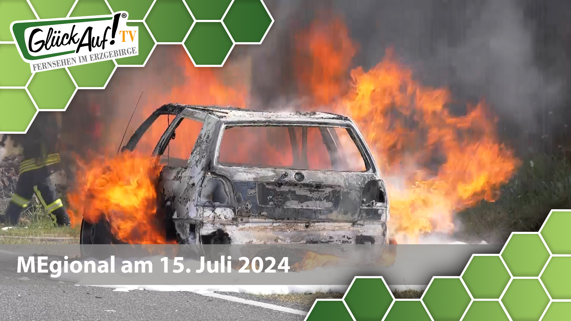 MEgional am 15. Juni 2024 mit dem Auto in Vollbrand in Kühnhaide